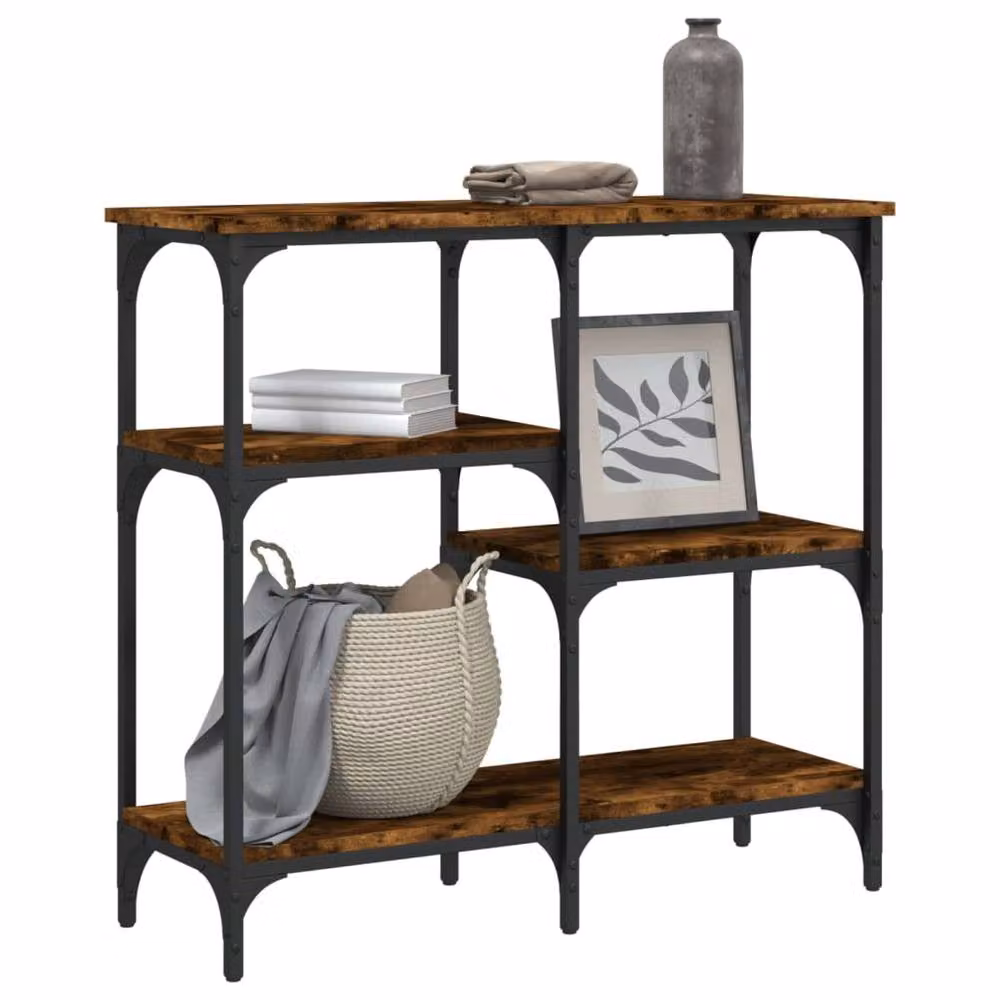 Berkfield Home Smoked Oak Console Table, Brown, W/D/H: 80 x 29 x 75 cm – 3