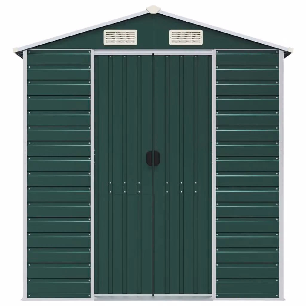 Berkfield Home Green Galvanised Steel Garden Shed W/D/H: 640 x 191 x 198 cm – 3