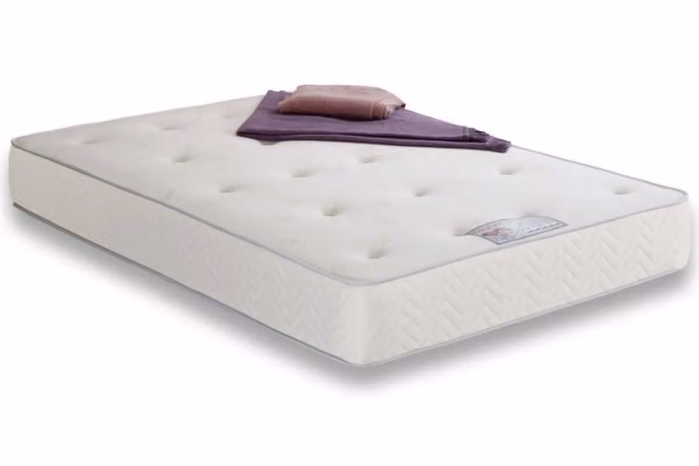 FurnitureboxUK Azure Modern White Solid Pine King Bed with Grey Windsor Spring Mattress, W/D/H: 140 x 200 cm