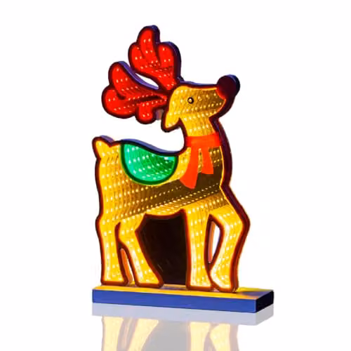 The Christmas Workshop Reindeer Infinity LED Double-Sided Multi-Coloured Christmas Light, Height: 28 cm – 1