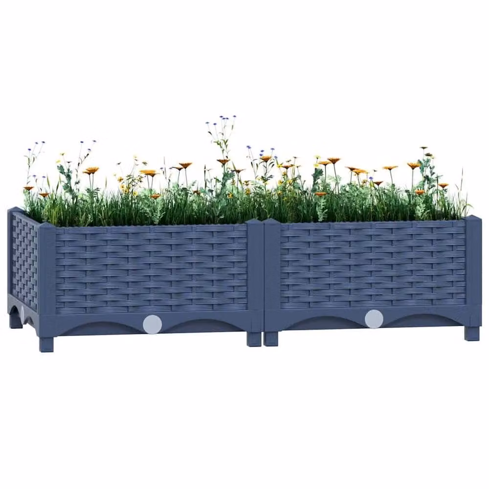 Berkfield Home Grey Polypropylene Raised Bed W/D/H: 80 x 40 x 23 cm – 2