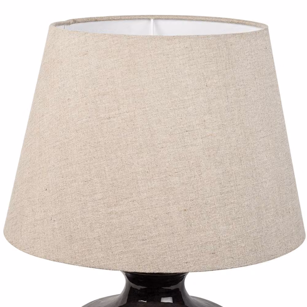 Elm Home And Garden Large Modern Table Lamp in Black and Brown Wash Enamel – 3