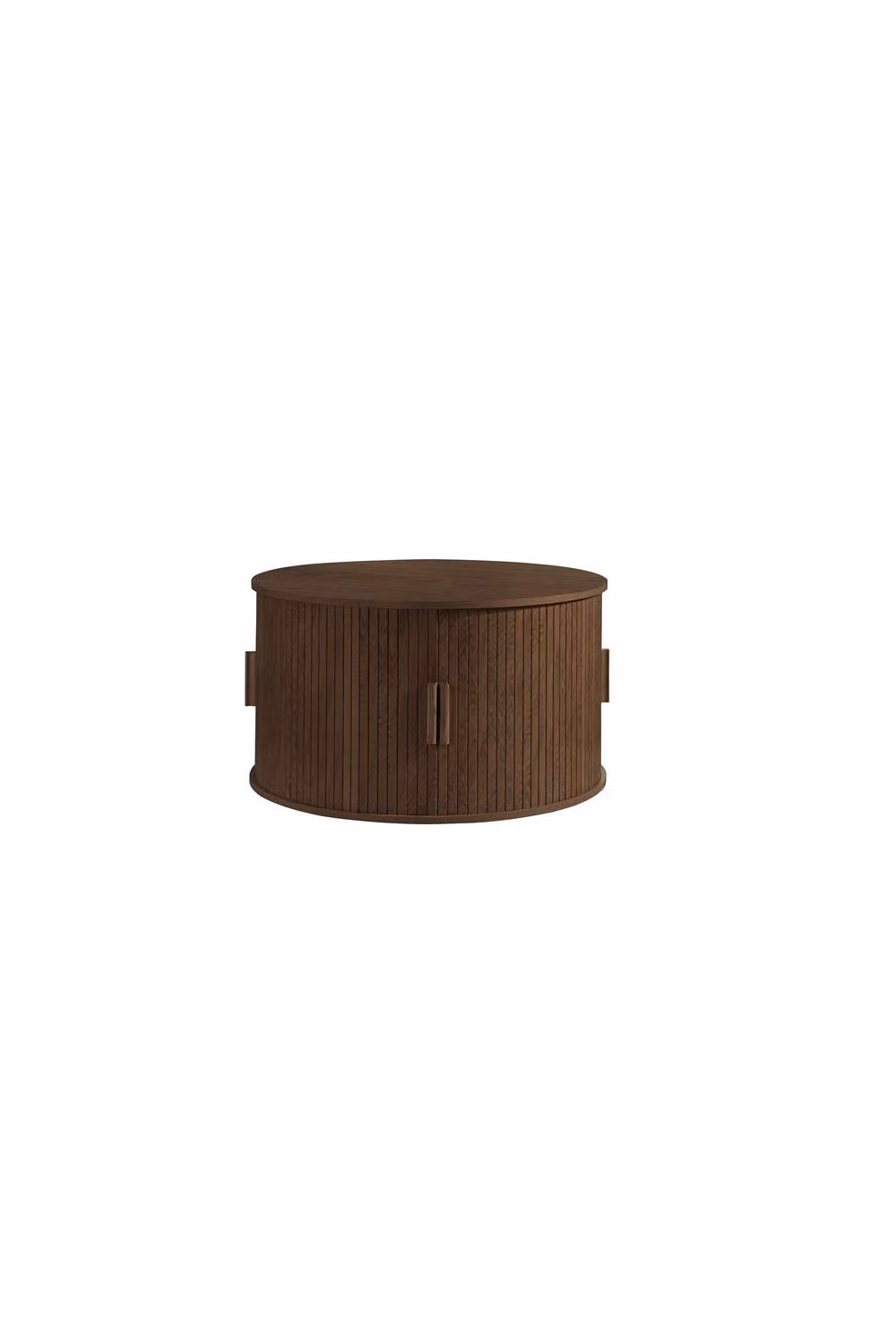 Birlea Axel Round Fluted Coffee Table with Storage in Brown Walnut – 4