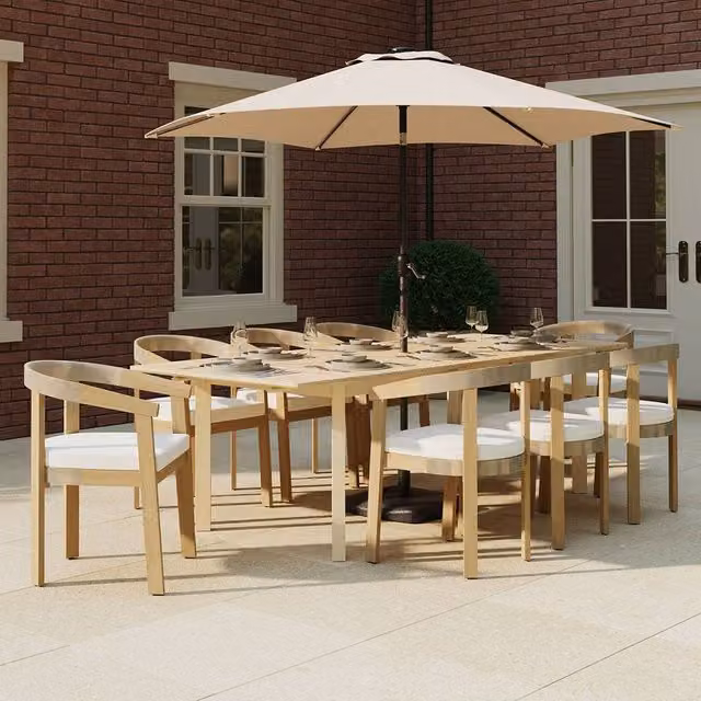 Charles Bentley Delgada Extending Acacia Wood Dining Table in Natural Oil Finish – 1