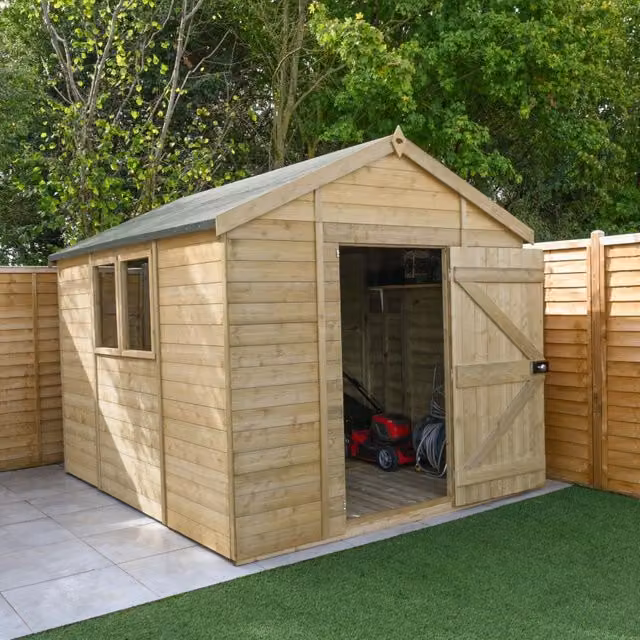 Forest Garden Tongue and Groove Apex Shed in Brown