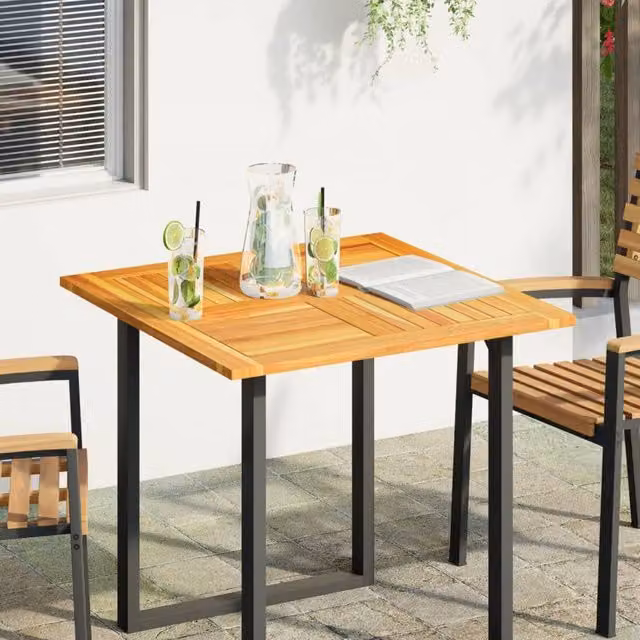 Berkfield Home Square Solid Wood Acacia Table Top, Brown, W: 80 cm, D: 80 cm, H: 2.2 cm