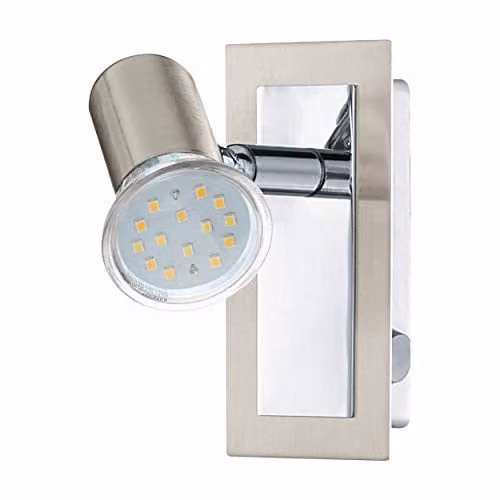 Loops Modern Chrome Wall Light with Rocker Switch and GU10 LED Bulb
