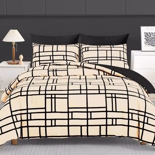 Pamposh Super King Double Brushed Microfibre Duvet Cover Set in Taupe with Zipper Closure – 1
