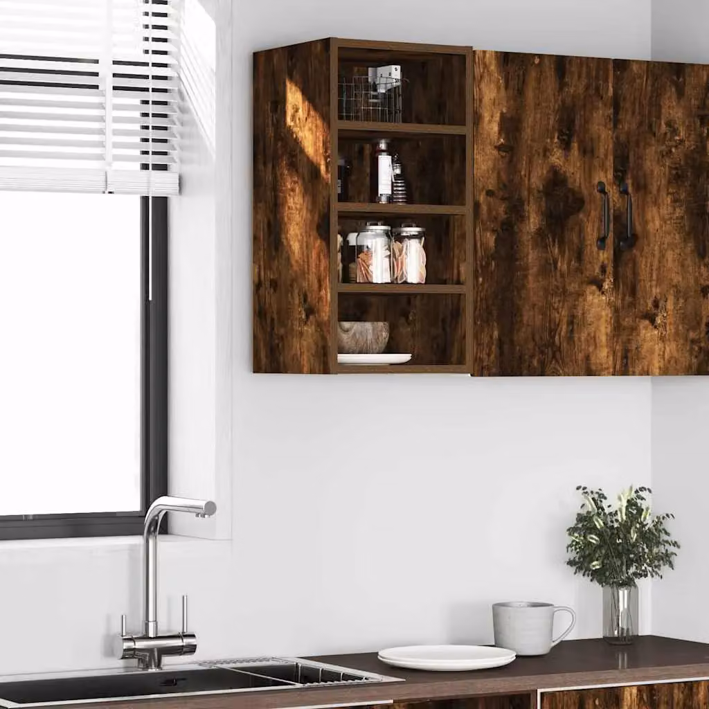 Berkfield Home Modern Wall Mounted Kitchen Cabinet in Smoked Oak Brown, W/D/H: 30 x 29.5 x 60 cm – 3