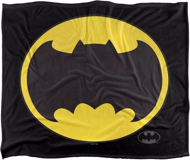 Warner Bros. Batman Frank Miller Wide Bat Logo Super Soft Fleece Throw Blanket, Multicolour, W: 91 x D: 147 cm – 6
