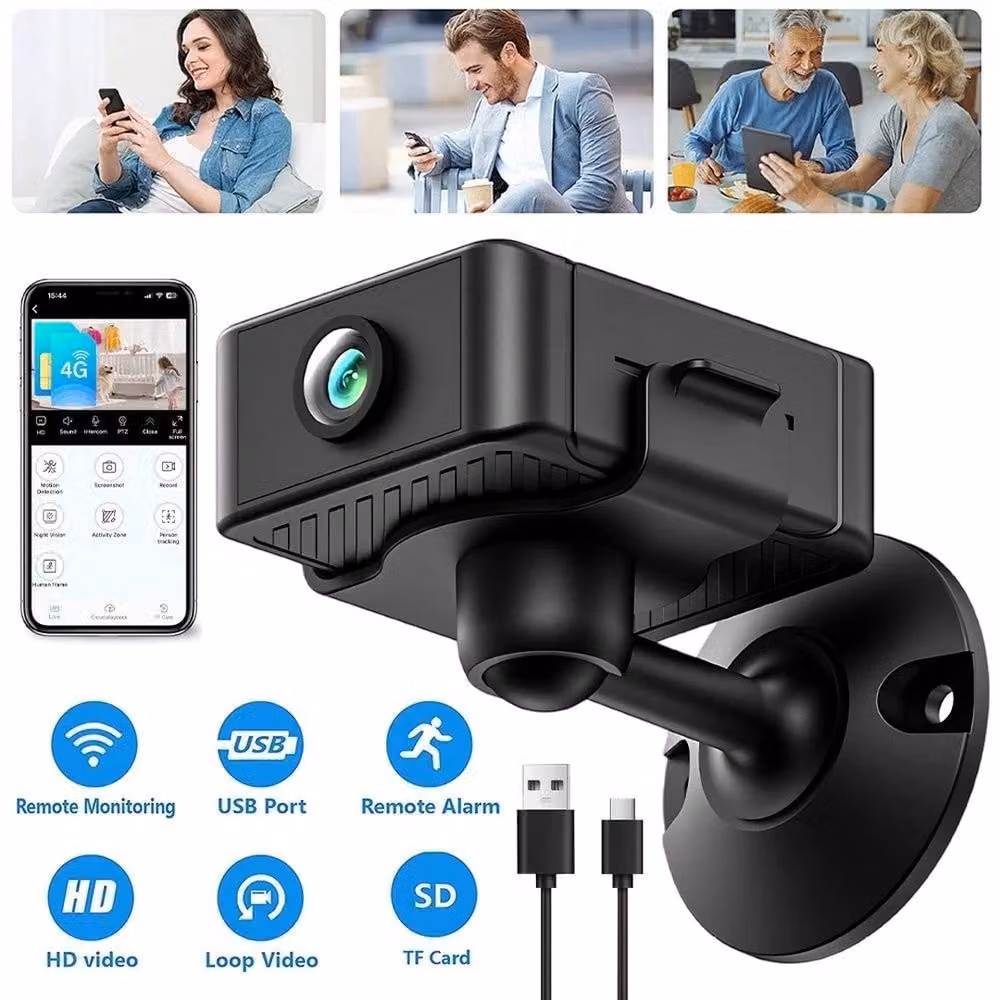 SPETLEK Mini Wireless Wi-Fi Camera with Night Vision and Motion Alert, Black – 1