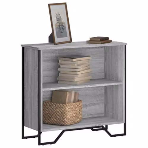 vidaXL Modern Grey Sonoma Bookcase in Engineered Wood W/D/H: 80 x 31 x 74.5 cm – 4