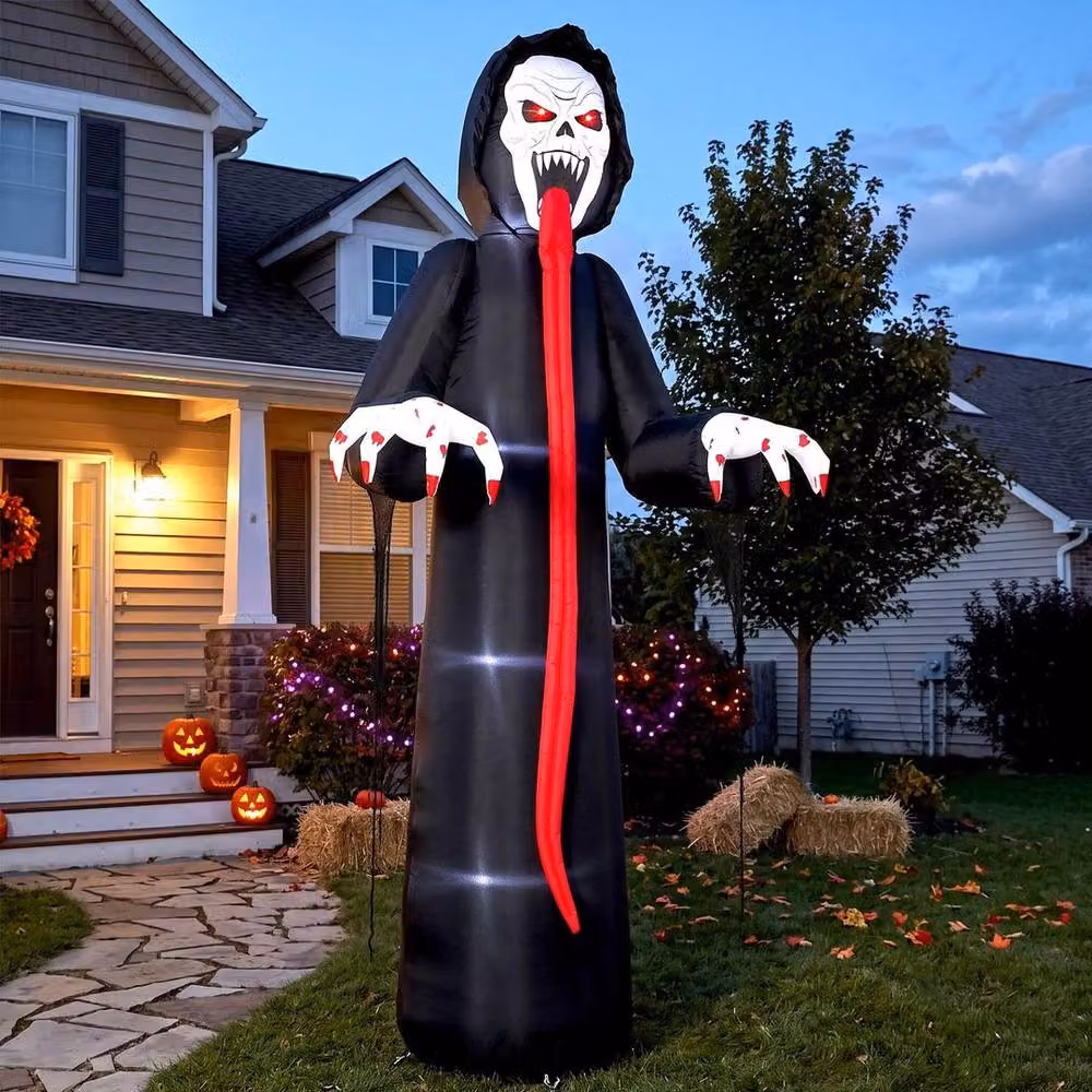 EONLION 10ft Inflatable Scary Skeleton Halloween Decoration in Black – 5