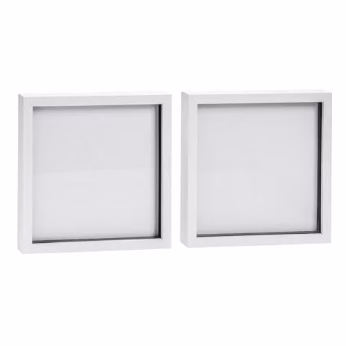 Nicola Spring 3D Shadow Box Photo Frames, Pack of 2, White, W/H: 50.8 x 50.8 cm