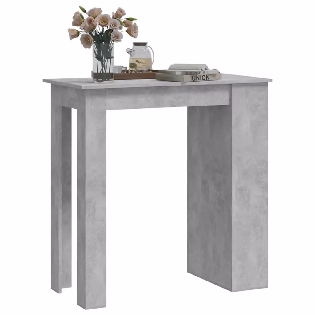 Berkfield Home Bar Table with Storage Rack in Concrete Grey, W/D/H: 102 x 50 x 103.5 cm – 3