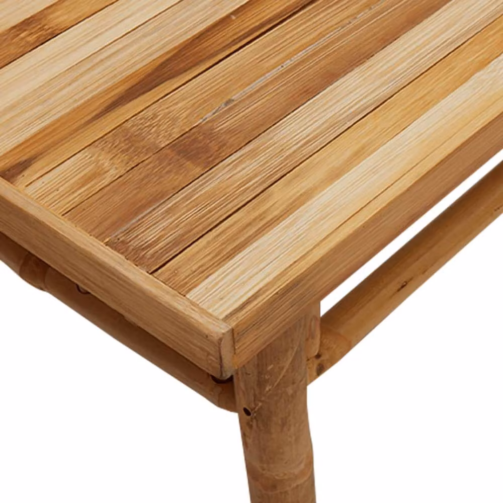 Berkfield Home Bamboo Coffee Table in Brown, W/D/H: 110 x 55 x 35 cm – 4