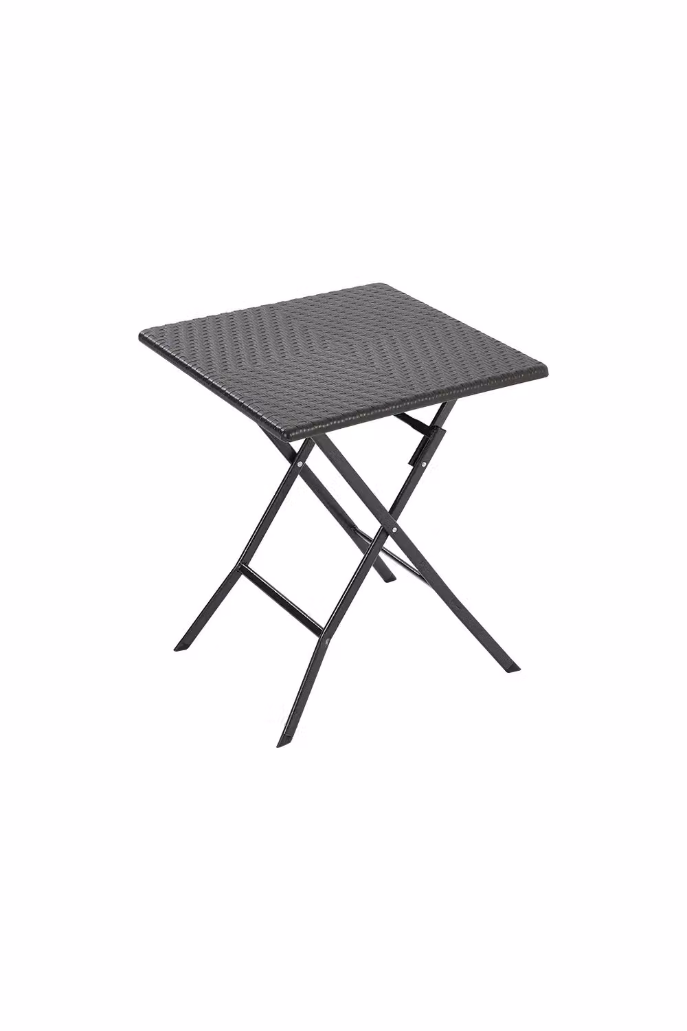 Livingandhome Square Rattan Folding Outdoor Bistro Garden Dining Table in Black – 3