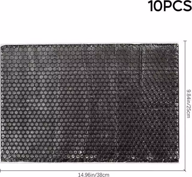Livingandhome Noise Reduction Mat Set, Black, 10 Pack
