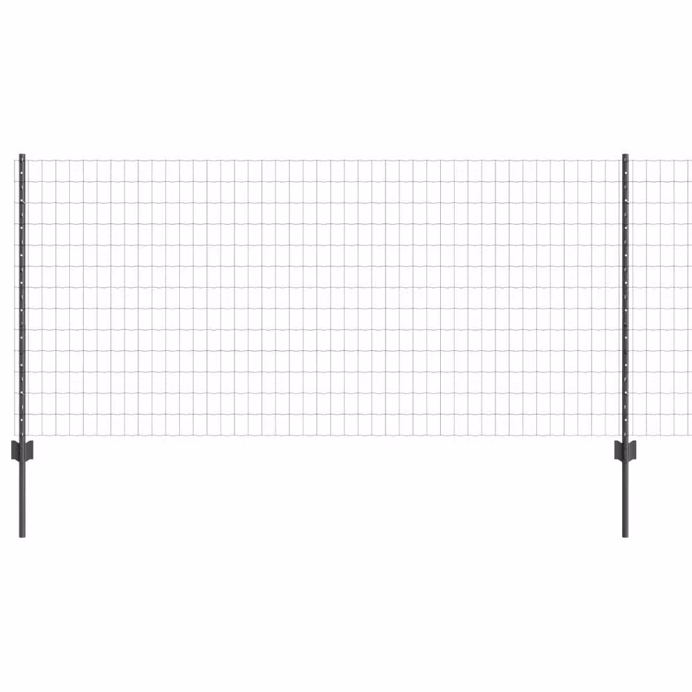 Berkfield Home Euro Fence Steel U-Profile with 10 U Posts, Grey, W: 10 m, H: 1 m – 2