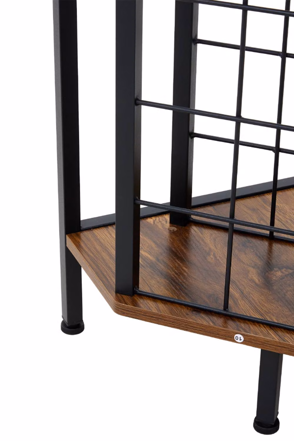 Living and Home Freestanding Industrial Corner Wine Rack with Glass Holder and Bottle Storage in Matt Black Metal – 6