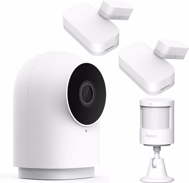 Aqara Smart Home Bundle in White including G2H Camera, 2 x Door and Window Sensors and P1 Motion Sensor