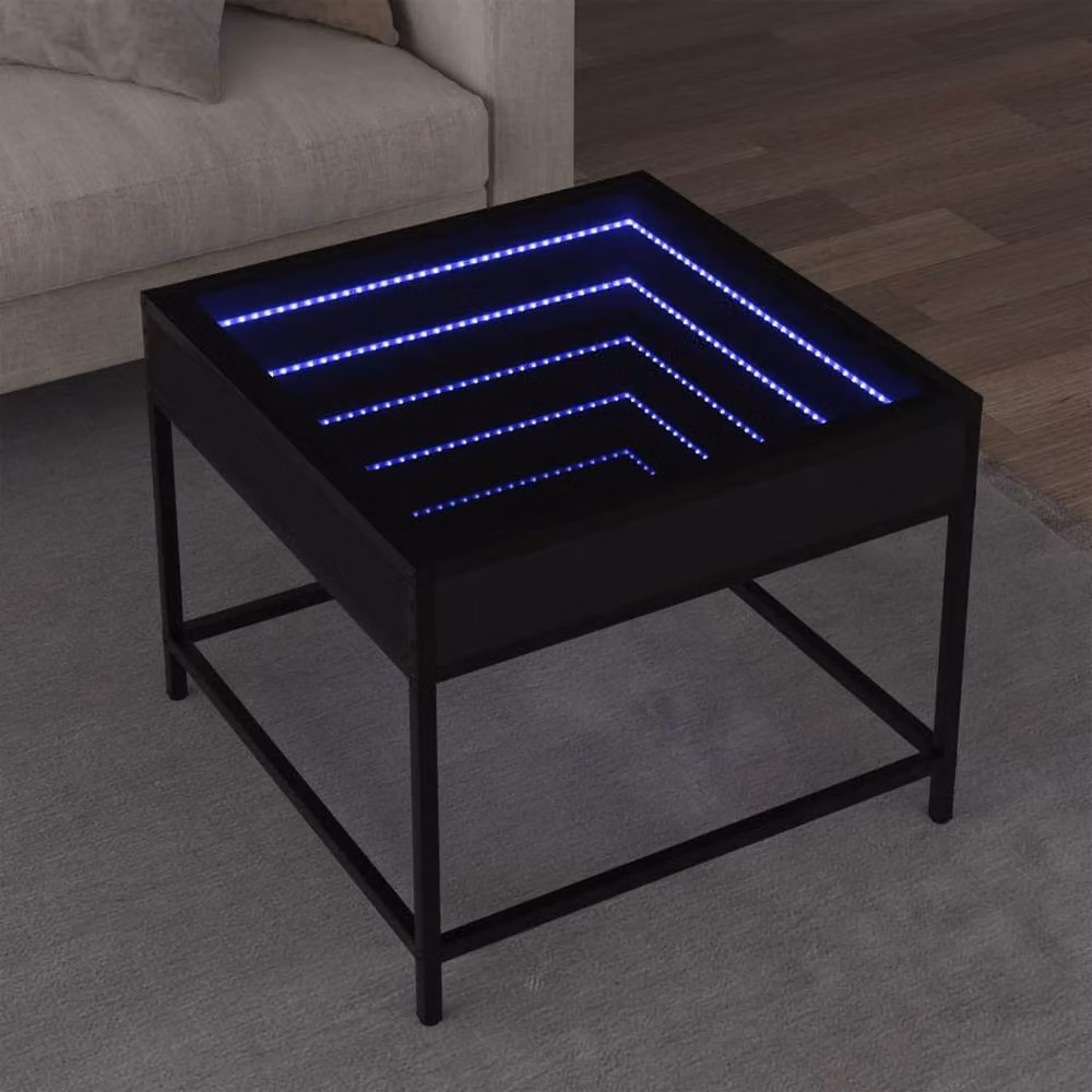 Berkfield Home Infinity LED Decorative Coffee Table, Black, W/D/H: 50 x 50 x 41 cm – 2