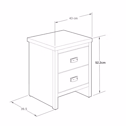 GFW Boston 2 Drawer Bedside Table Pair in White – 2