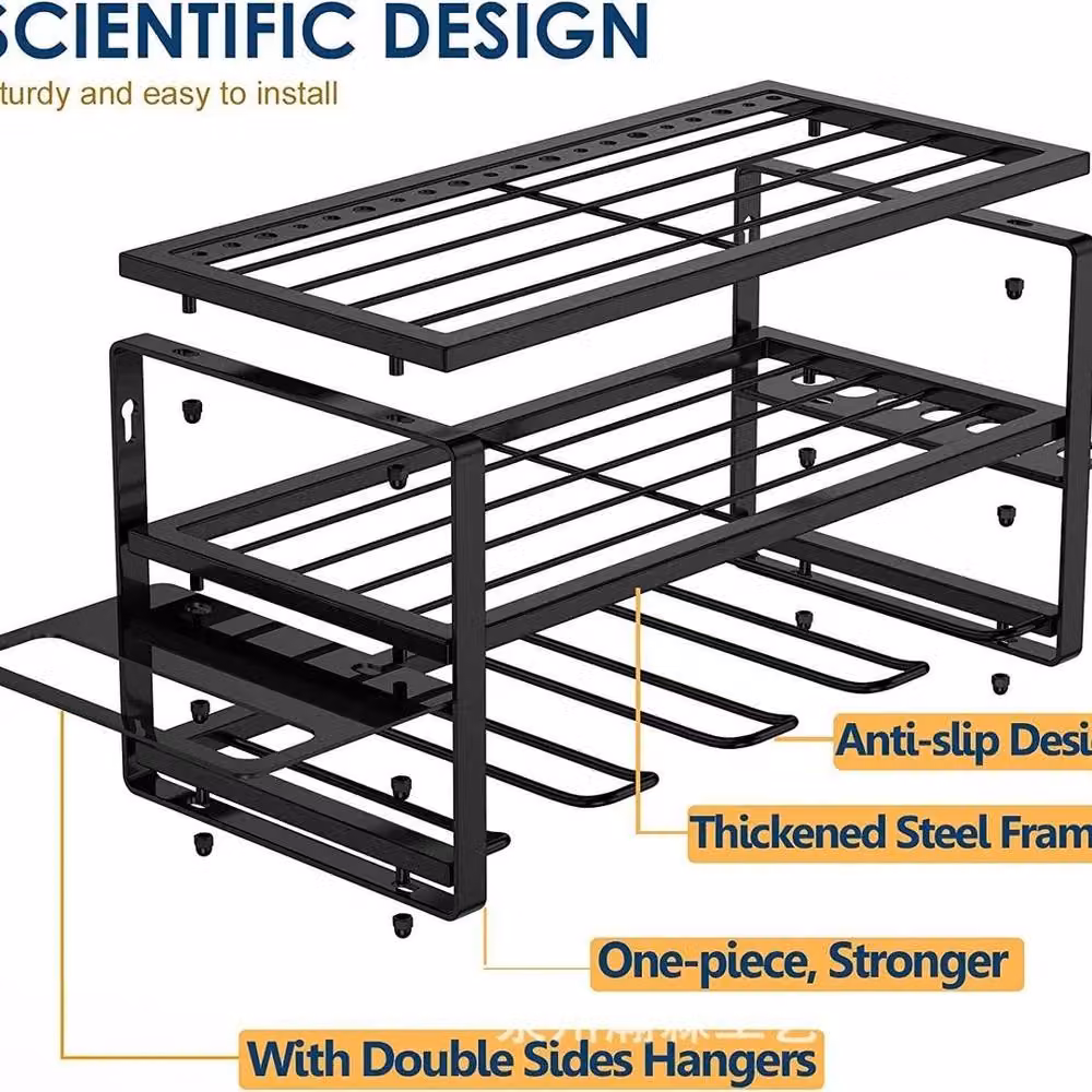 Havendro Wall Mounted Heavy Duty Metal Power Tool Storage Rack and Drill Holder in Black – 2