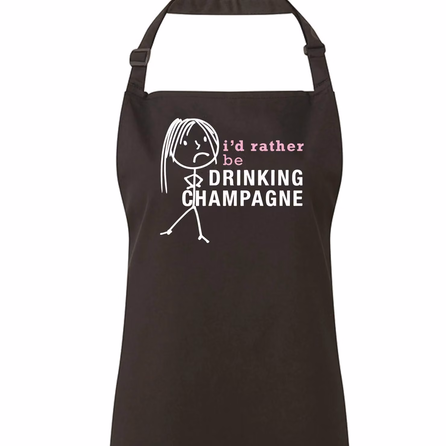 60 Second Makeover Women's I'd Rather Be Drinking Champagne Apron in Black – 2