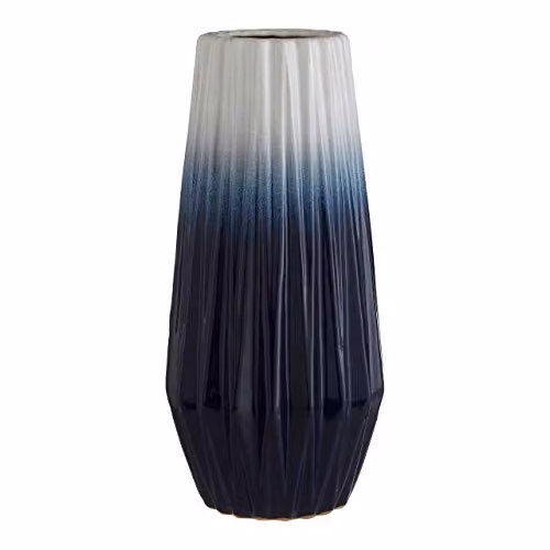 Orsina Handcrafted Ceramic Tabletop Vase in Blue and White, W/D/H: 20 x 20 x 40 cm – 2