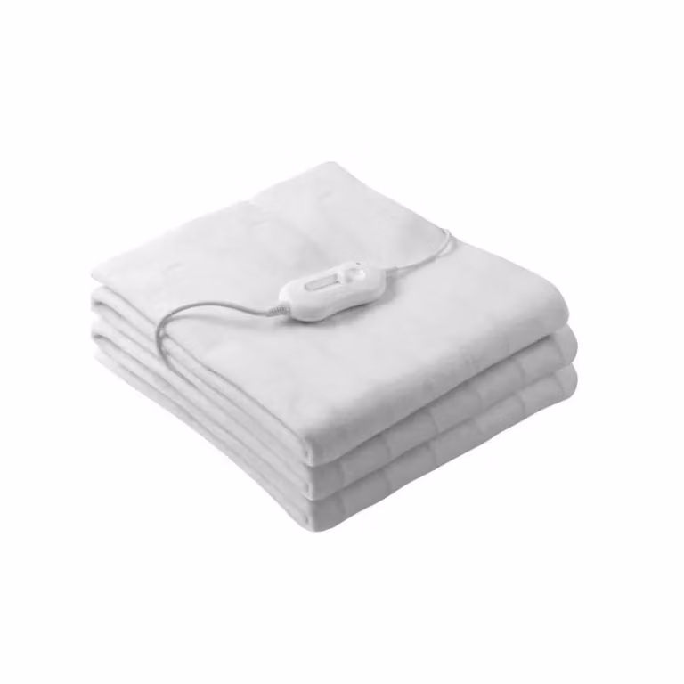 Status 120W Electric Heated Blanket Throw in White with Overheating Protection