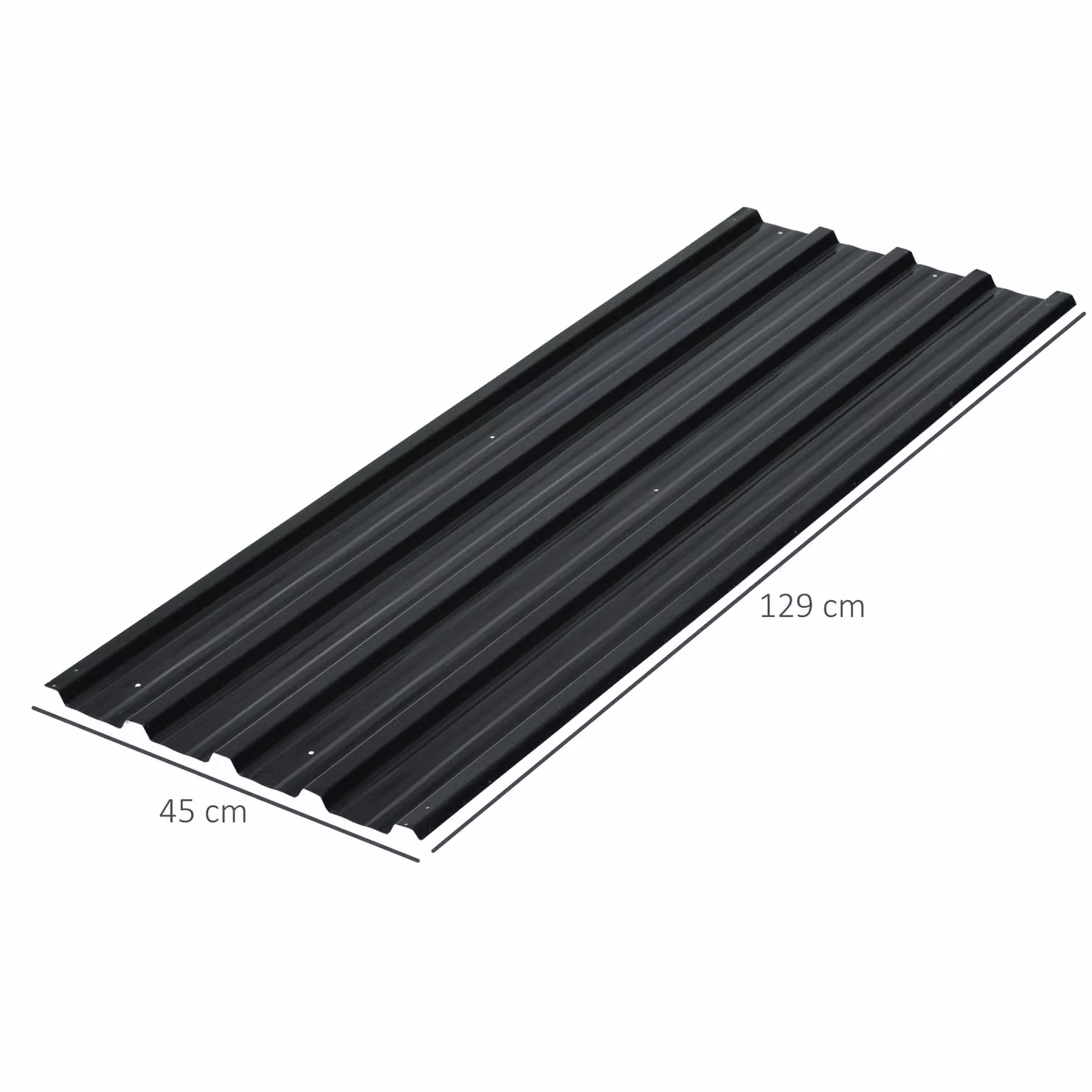 Outsunny Pack of 24 Galvanised Metal Corrugated Roofing Sheets, Dark Grey, W: 45 cm, H: 129 cm – 3
