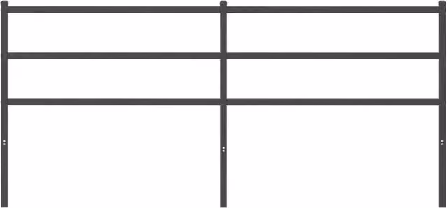 Berkfield Home Matt Black Metal Headboard, Width: 193 cm