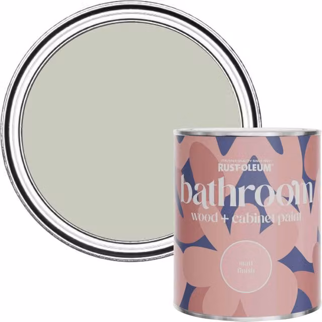 Rust-Oleum Moisture Resistant Bathroom Wood and Cabinet Paint in Matt Finish, Aloe Green, 0.75 l
