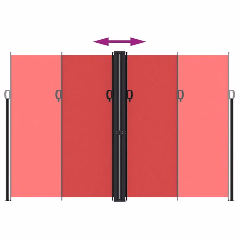 Berkfield Home Red Retractable Side Awning Polyester W/H: 600 x 220 cm