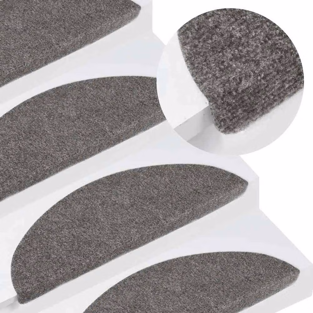 Berkfield Home Self-adhesive Stair Mats, Grey, 10 Pack, W/D/H: 56 x 17 x 3.5 cm – 1