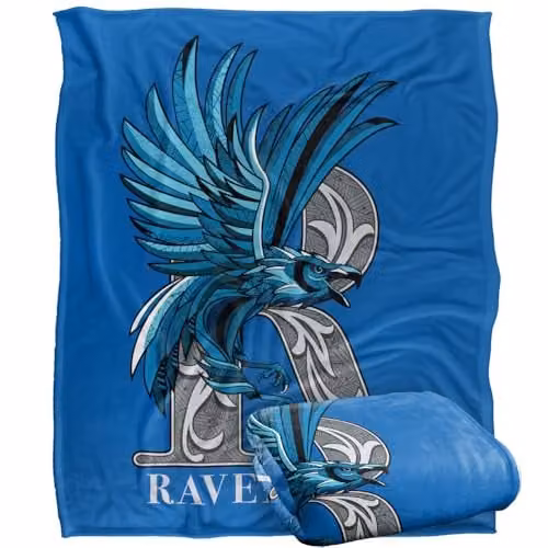 Warner Bros. Harry Potter Mosaic Ravenclaw with Eagle Super Soft Fleece Throw Blanket, Blue, W: 127 cm x L: 152.4 cm