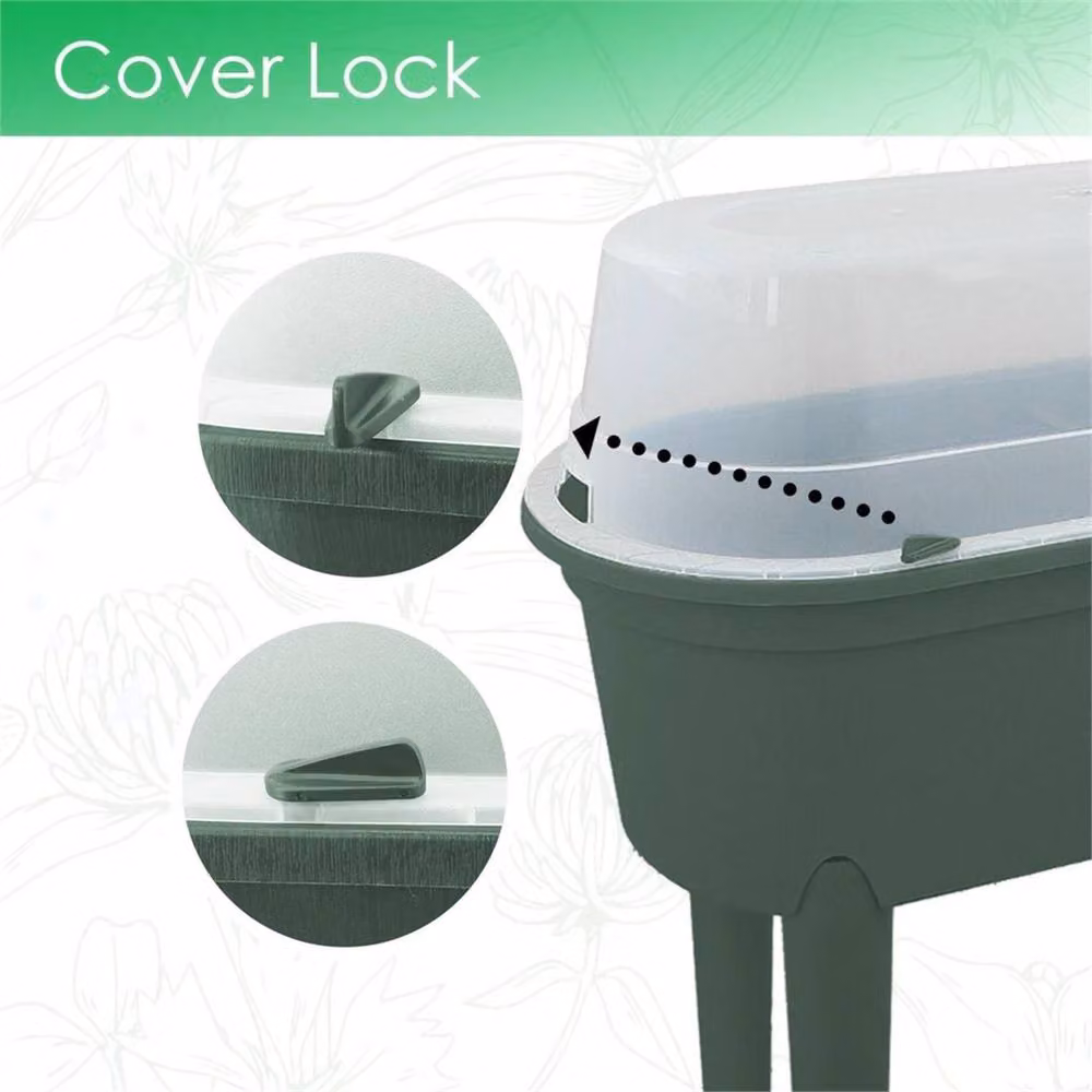 EONLION Green Plastic WPC Freestanding Garden Planter and Window Box, W/D/H: 84.0 x 38.0 x 77.0 cm – 3