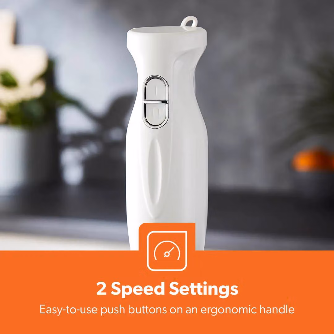Geepas 4-in-1 Hand Blender 200W with Chopper Bowl and Whisk in White – 3