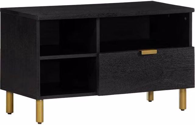 Berkfield Home Industrial TV Cabinet in Black, W/D/H: 80 x 33 x 46 cm