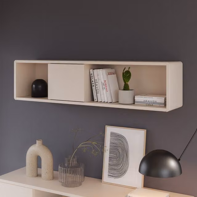 Furniture To Go Playly Wall Mounted Shelf in Sand, Width: 141.1 cm