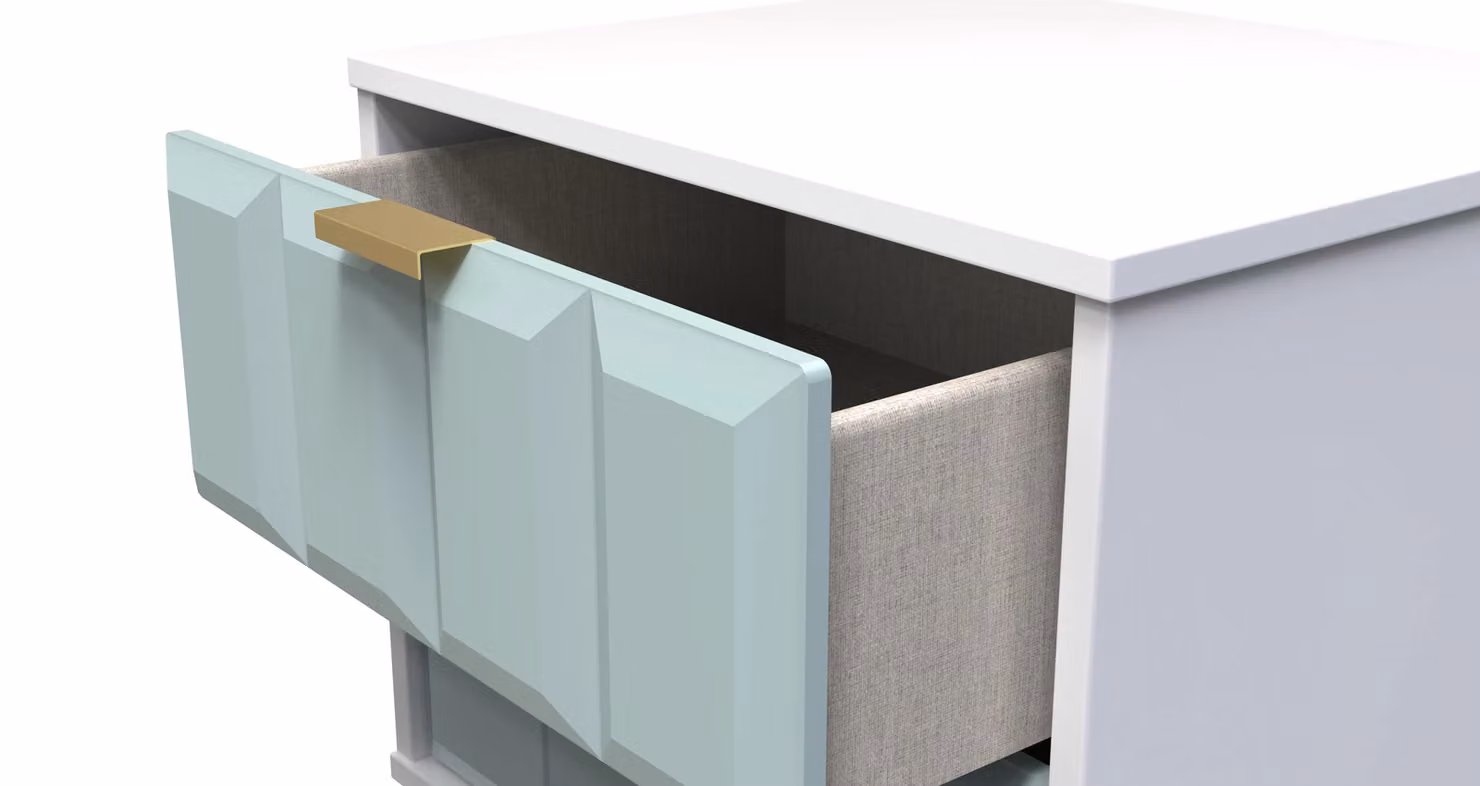 2 U Metro 2 Drawer Bedside Cabinet in Duck Egg Blue and Gold – 2
