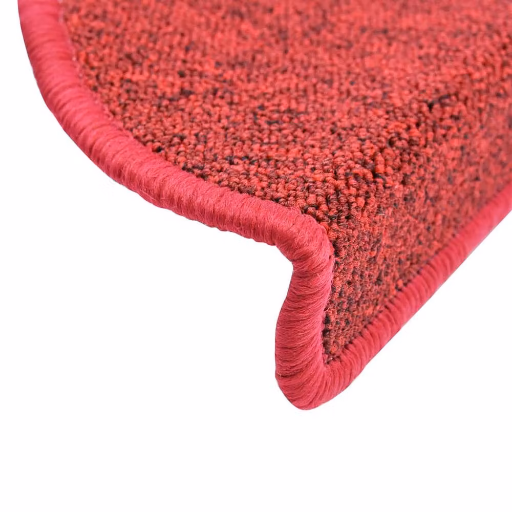 Berkfield Home Self-Adhesive Carpet Stair Treads, 15 Pieces, Bordeaux Red, W: 56 cm, D: 17 cm, H: 3 cm – 4