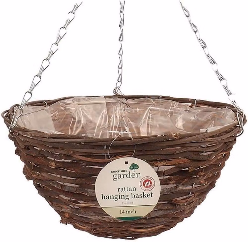 Marco Paul X2 14 inch Dark Rattan Hanging Baskets in Bronze – 3