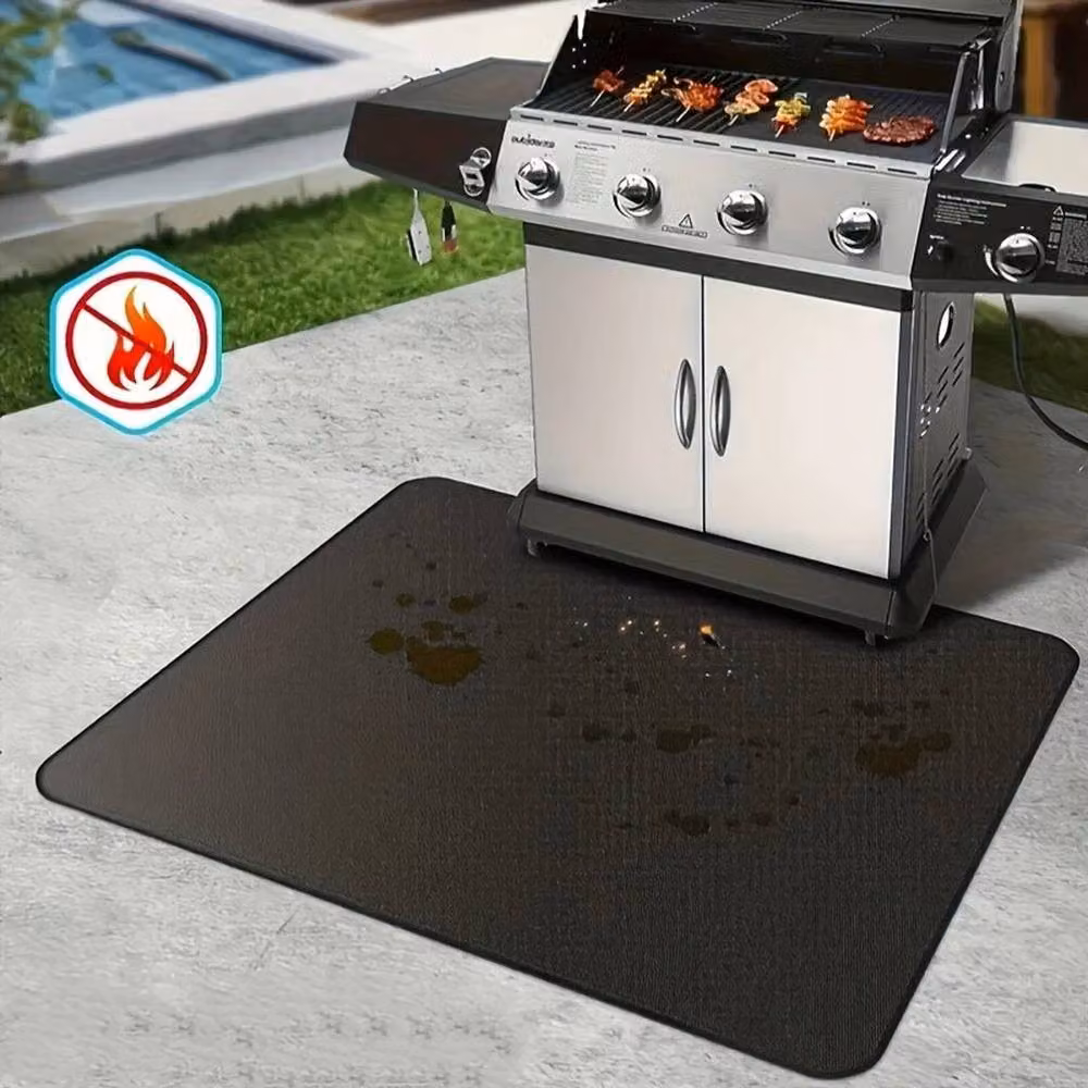 Kelvenix Black Fireproof Fibreglass Under Grill Mat, Diameter: 100 cm – 3