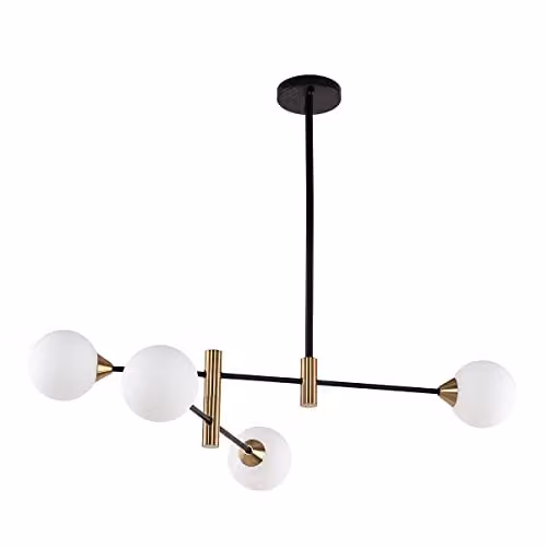 Netlighting Marino Modern 4-Light Globe Pendant Ceiling Light in Black with G9 Bulbs – 1