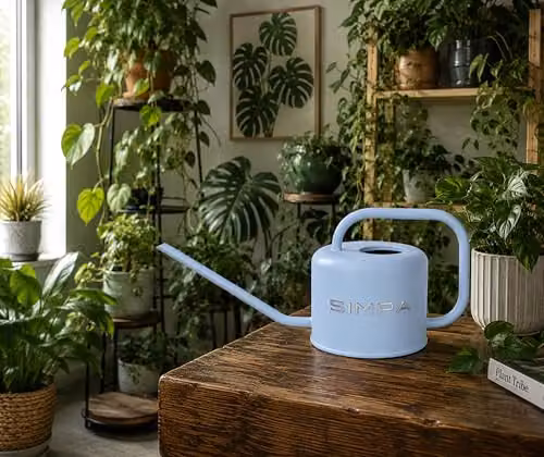 Simpa Metal Watering Can with Long Spout, 1.1 l, Blue – 4