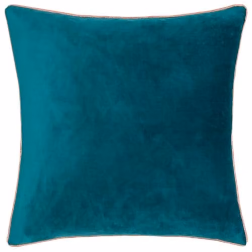 Furn Meridian Velvet Square Cushion in Pink and Blue, W/D/H: 45 x 45 x 45 cm