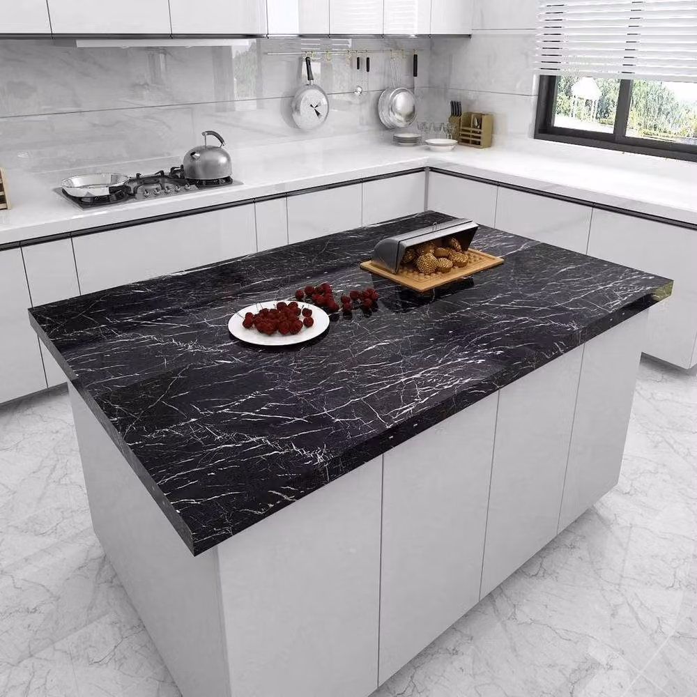 PAWNORA Black Self Adhesive Vinyl Film Wrap Sticker Roll for Kitchen Surfaces – 5