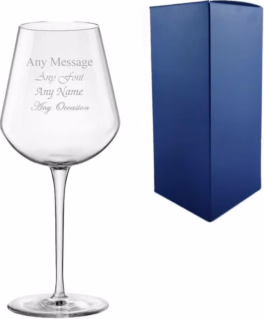 Inalto Uno Personalised Clear Glass Wine Glass, 560 ml